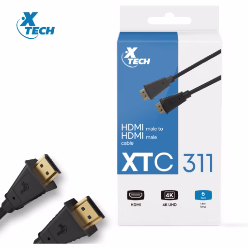 Imagen 3 de Cable HDMI M/M H/3840x2160 30AWG Longitud 1.8 metros Negro - XTech