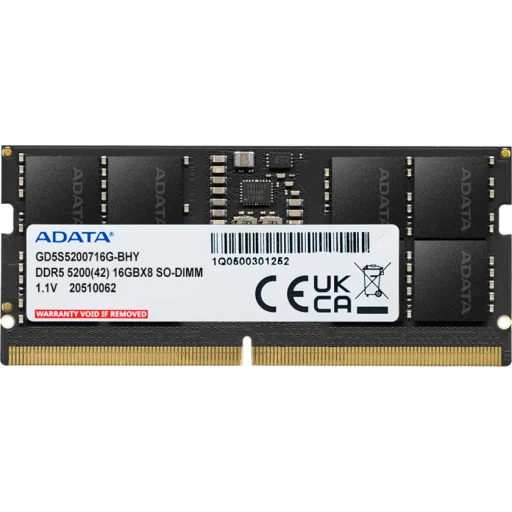 Memoria RAM 16GB DDR5 5200MHz SO-DIMM CL42 Non-ECC 1.1v 262p - AData