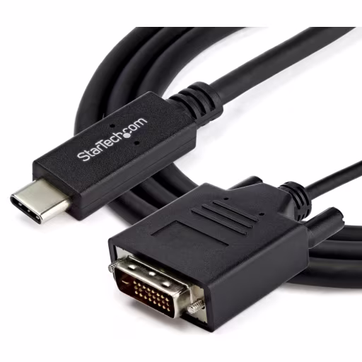 Imagen 3 de Cable USB-C Macho a DVI-D Macho 720p 1080p 1mt 3ft color negro - StarTech