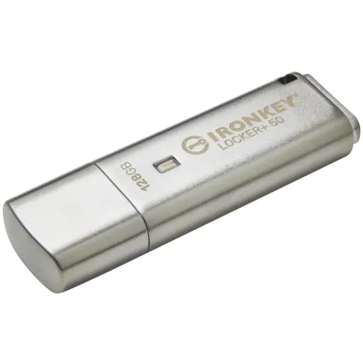 Imagen 1 de Pendrive Encriptado 128GB Kingston IronKey Locker+50 USB-A3.2 Lec145MBs Es115MBs