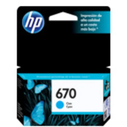 Imagen 2 de Cartridge HP 670 Cyan Tinta para Imp Deskjet 3525/4615/4625/5525, 300Pág 3.5ml