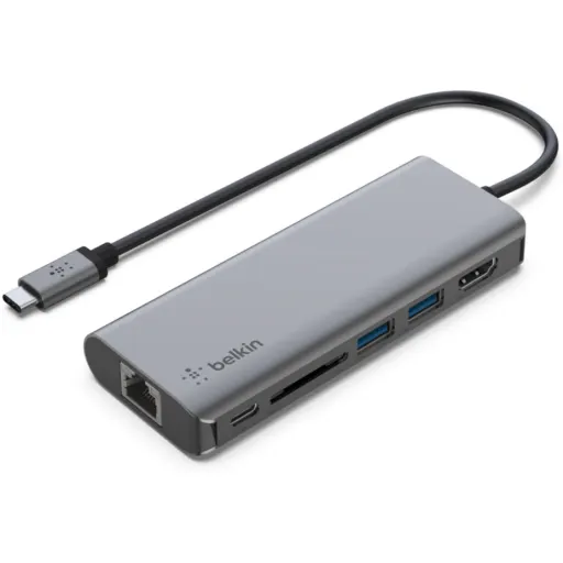 Imagen 3 de Adap. Belkin USB-C a HDMI, USB-Ax2, Ethernet, Lector tarjetas + carga