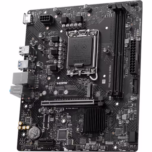 Imagen 2 de Tarjeta Madre MSI PRO H610M-S DDR4 LGA1700 14°G 2*DDR4 M.2 HDMI USB3.2/2.0 mATX
