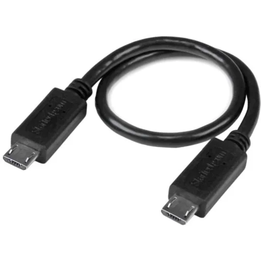 Imagen 0 de Cable USB 2.0, micro USB Macho a micro USB Macho 8" 20cm OTG 28AWG color Negro