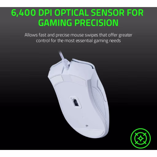 Imagen 5 de Mouse Gamer Alámbrico Razer DeathAdder Essential Ergo Óptico 6400DPI 5Btns White