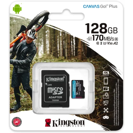 Imagen 4 de Memoria MicroSDXC Kingston Canvas Go Plus, 128GB Lectura 170MB/s con Adaptador