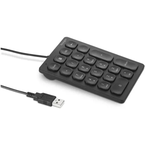 Teclado Numérico Alámbrico Kensington 21 Teclas + 4 acceso rápido USB Negro