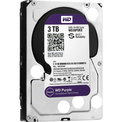 Imagen 0 de Disco Duro Usado Western Digital Purple Surveillance 3TB 3.5" 5400 RPM SATA 6GB/s 64MB
