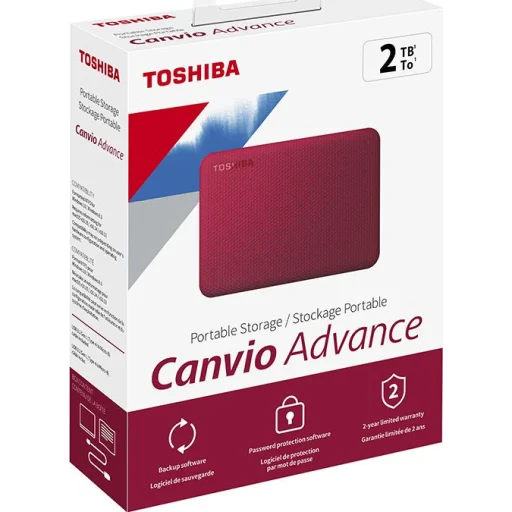 Imagen 1 de Disco Duro Externo Toshiba Canvio Advance Rojo 2TB 2.5" 5400RPM USB3.0 PC/MAC