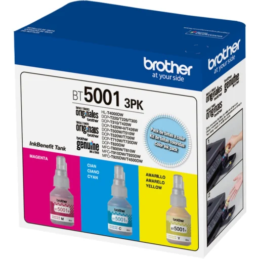 Imagen 1 de Pack 3x Botella de Tinta Brother BT5001 Bt5001 T300/500/700/800/900w 5000Pág