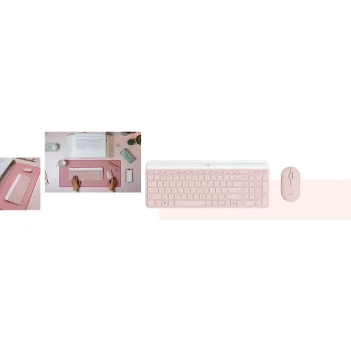 Imagen 6 de Kit Teclado Mouse Inalámbrico Logitech Slim MK470, 2.4GHz, USB Color Rosado