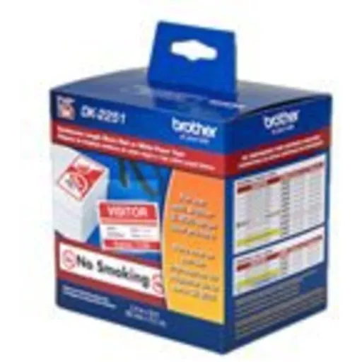 Imagen 4 de Rollo Continuo Brother DK2251 62 mm Etiqueta 15.24 mts Negro/Rojo en Blanco