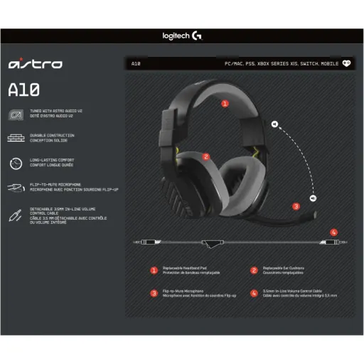 Imagen 12 de Astro Headset A10 Wireless PS4PS5XboxPC Black