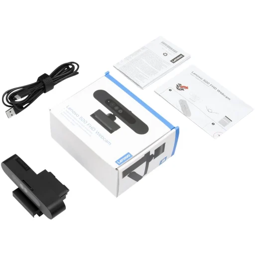 Imagen 4 de Cámara Web Lenovo 500 Full HD 1080p Reconocimiento Facial USB-C c/Soporte Negro
