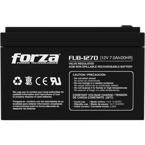 Imagen 0 de Bateria para UPS Forza FUB-1270, 12V 7.0Ah 750VA Ácido Plomo Tiempo Ejec 22min