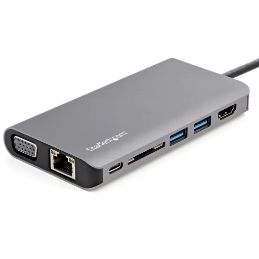 Adaptador Multipuertos Usb-c Hdmi Vga Hub Usb De 3 Puertos