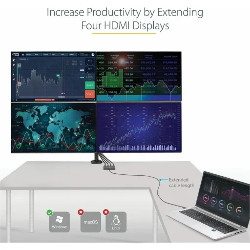Imagen 3 de Adaptador USB 3.0 a 4 HDMI Quad Monitor - StarTech  USB32HD4