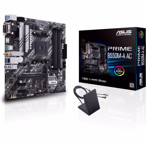 Imagen 5 de Tarjeta Madre Asus PRIME B550M-A AC AMD AM4 4*DDR4 WiFi 2*M.2 DVI HDMI VGA mATX