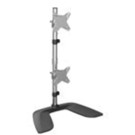Imagen 2 de StarTech.com Soporte Vertical para Dos Monitores - Para Monitores VESA de hasta 27 Pulgadas - de Aluminio - de Altura Ajustable - Base para 2 monitores - plástico, aluminio - negro, plata - tamaño de pantalla: 13"-27" - soporte para escritorio