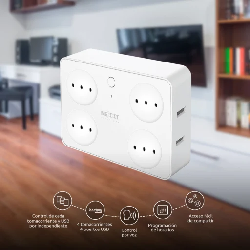 Imagen 5 de Enchufe Inteligente Nexxt NHP-T720, Salida 4 Toma, 2 USB, 220V WiFi Smart Home
