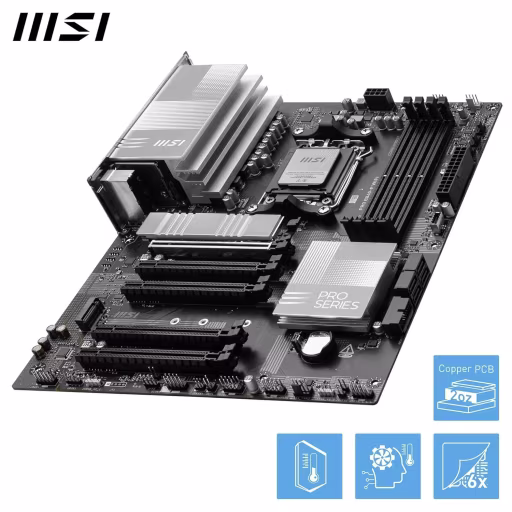 Imagen 2 de Tarjeta Madre MSI PRO B840-P WIFI Socket AM5 4*DDR5 HDMI 5*PCIe 2*M2 LAN WIFI 7 