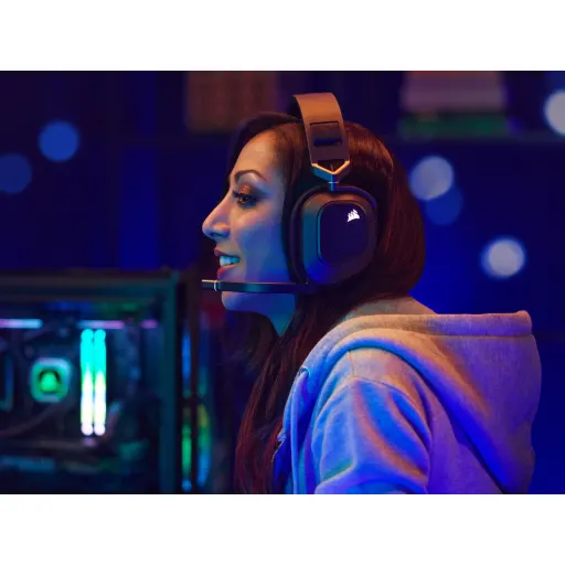 Imagen 14 de CORSAIR Gaming HS80 RGB - Auricular - tamano completo - 2,4 GHz - inalambrico - 