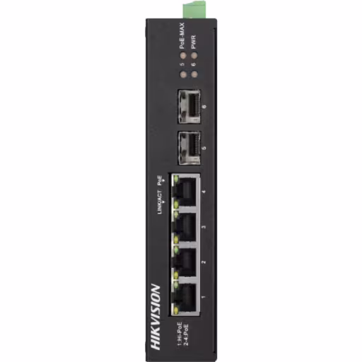 Imagen 0 de Hikvision Pro Series DS-3T0506HP-E/HS - Conmutador - sin gestionar - 3 x 10/100/1000 (PoE) + 1 x 10/100/1000 (Hi-PoE) + 2 x Gigabit SFP - sobremesa - High PoE / PoE - DC power