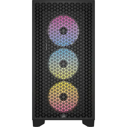 Imagen 1 de Gabinete Corsair 3000D RGB AirFlow ATX Panel lat. Vidrio 3*VentARGB USB3.2 Black