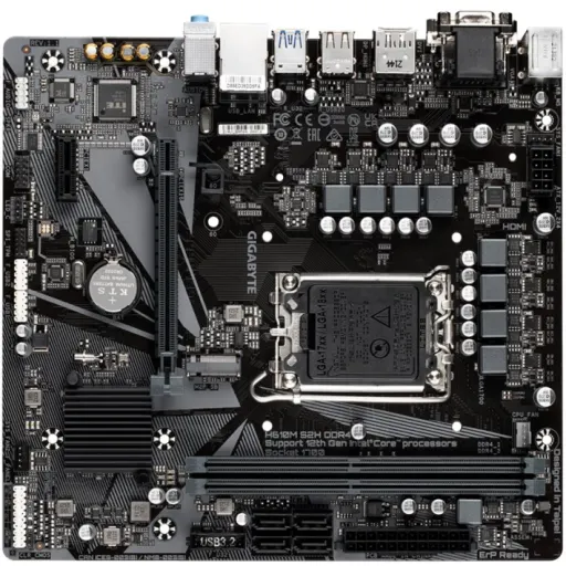 Imagen 1 de Tarjeta Madre Gigabyte H610M S2H DDR4 LGA1700 12°G 2*DDR4 DP DVI-D HDMI VGA mATX