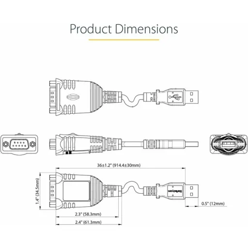 Imagen 7 de Cable Adaptador USB a Serial RS232 1mt 3ft para PLC/Impresora/Escáner - StarTech