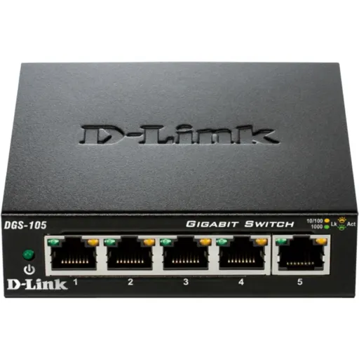 Imagen 0 de Switch D-Link DGS-105, 5 Puertos 10/100/1000Mbps Ideal para Gaming, Streaming 4K