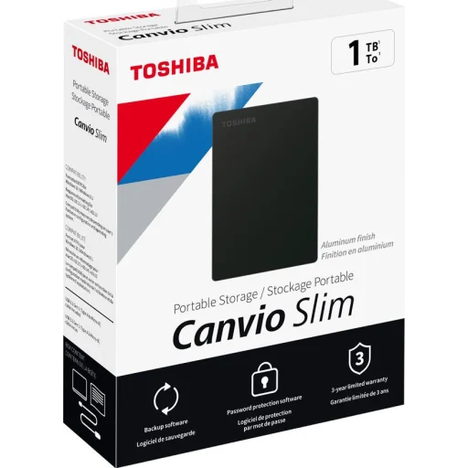 Imagen 6 de Disco Duro Externo Toshiba Canvio Slim 1TB 2.5" Interfaz USB 3.0 Color Negro 