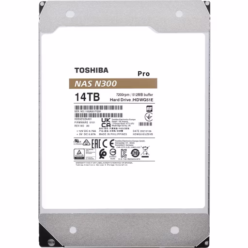 Imagen 5 de Disco Duro Toshiba N300 Pro 14TB 3.5" 7200RPM SATAIII 6Gb/s 512MB