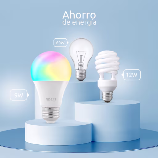 Imagen 5 de Pack 3 Ampolletas Smart Nexxt NHB-C120, WiFi RGB 220V A19 Smart Home