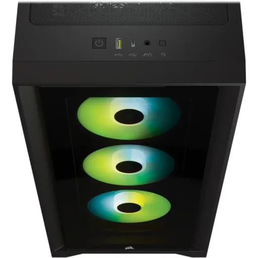 Imagen 6 de Gabinete Gamer Corsair 4000X RGB Vidrio templado USB-C 3.1 Media Torre ATX Negro