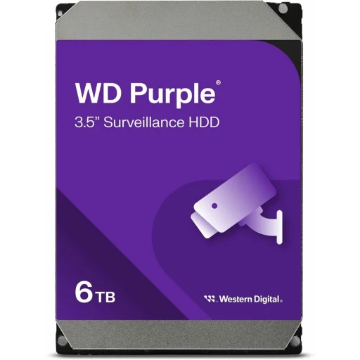 Disco Duro Western Digital Purple Surveillance 6TB 3.5"" 5400RPM SATA III 256MB