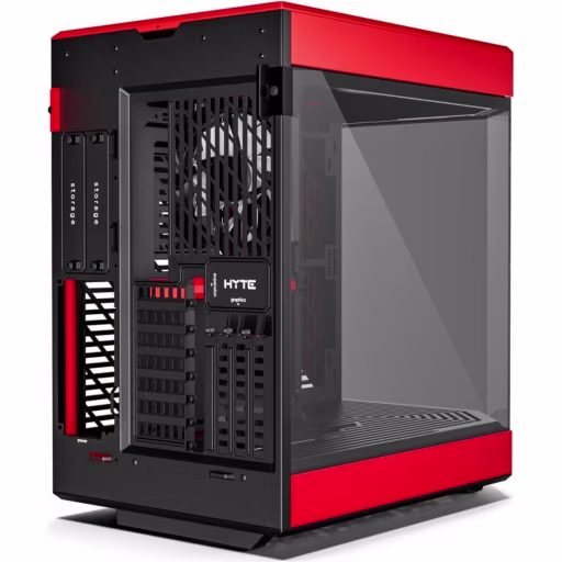 Imagen 2 de HYTE Y60 BLACK / RED (open Box) ATX CASE 3X 120mm Fan Riser Cable PCIe 4.0 Included Aesthetic CS-HYTE-Y60-R1-BR