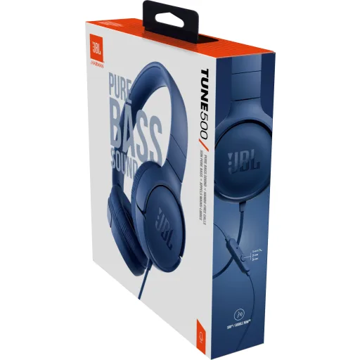 Imagen 2 de Audífonos Alámbricos JBL Tune 500, On-ear Conector 3.5mm Plegable Color Azul