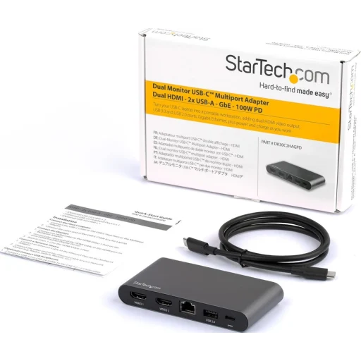 Imagen 3 de Docking Station StarTech USB-C 2 Monitores HDMI 4K GbE 2 USB-A 100W 