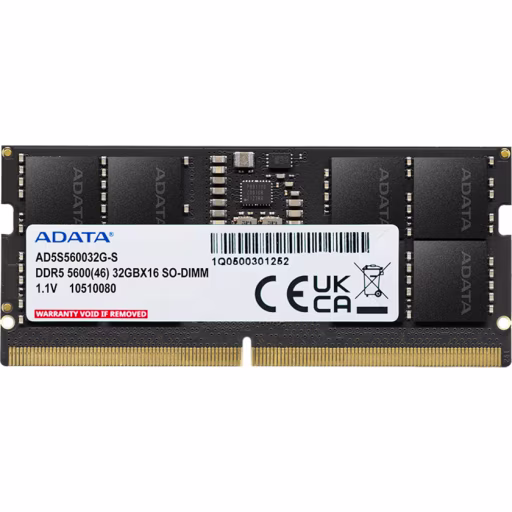 Memoria RAM 16GB DDR5 5600MHz SO-DIMM CL46 Non-ECC 1.1v Adata