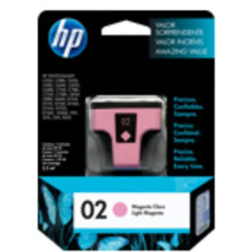 Imagen 2 de HP 02 - 5.5 ml - magenta claro - original - cartucho de tinta - para Photosmart 31XX, 7180, 82XX, C5100, C5170, C5173, C5175, C5177, C5190, C5194, C6150, C7100