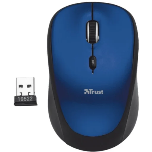 Imagen 0 de Mouse Inalámbrico Trust 19663 Yvi Óptico 1600DPI 2.4GHz 4 Botones USB Azul