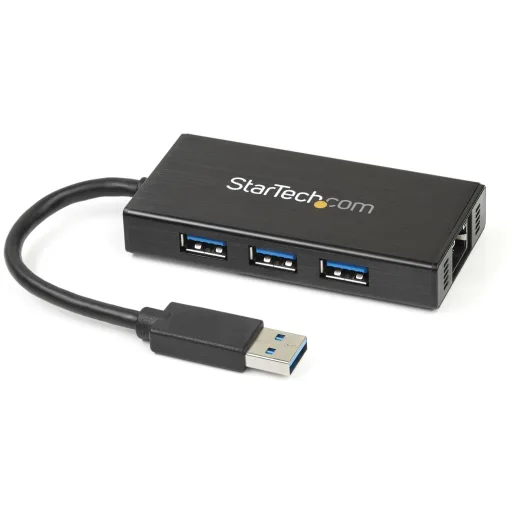 Imagen 0 de HUB USB StarTech Portable 3 Puertos USB 3.0 + Gigabit Ethernet con Cable, Alumin
