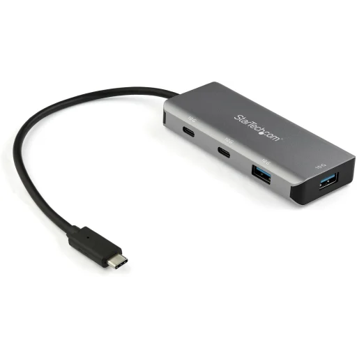 StarTech.com Adaptador Concentrador Hub Ladrón USB 3.0 (5Gbps) Super Speed  para Portátil de 4 Puertos Salidas - Negro