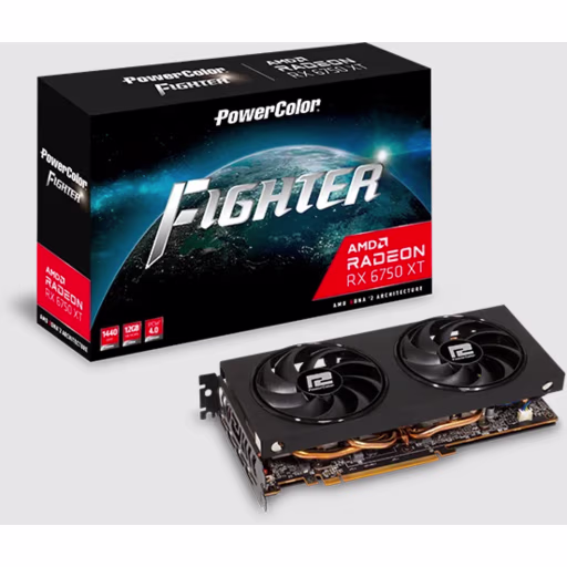 Imagen 0 de PowerColor Fighter AMD Radeon RX 6750 XT 12GB GDDR6 [AXRX 6750XT 12GBD6-3DH]