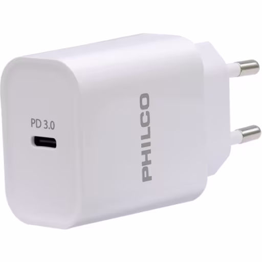 CARG. DE PARED QC3.0 C/PUERTO TIPO C SIN CABLE 20W PHILCO
