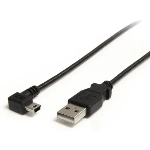 Imagen 0 de Cable mini USB a USB Tipo-A 0.9mt Mini B Acodado 90° Color Negro - StarTech