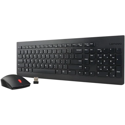 Kit Teclado Mouse Inalámbrico Lenovo Essential USB 2.4Ghz Color Negro