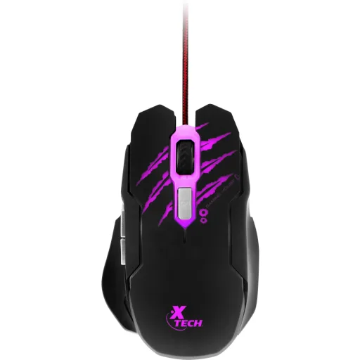 Mouse Gamer Alámbrico XTech XTM-610 Óptico 3200DPI USB 6 botones LED 4 col Negro