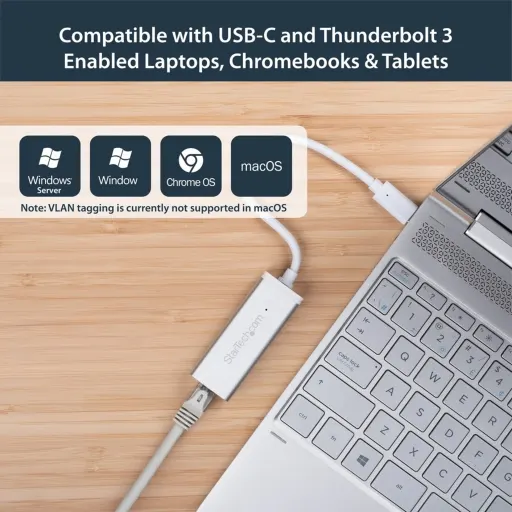 Imagen 3 de Adaptador USB-C a Red Gigabit Ethernet 10/100/1000BT(X) Pto Rj-45 Plata StarTech